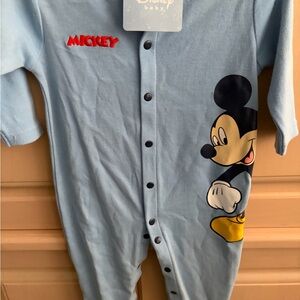 Disney Baby Blue Mickey Mouse Footie
